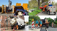 Das Foto zeigt vier Einzelmotive aus den jeweiligen Abteilungen des DBM.